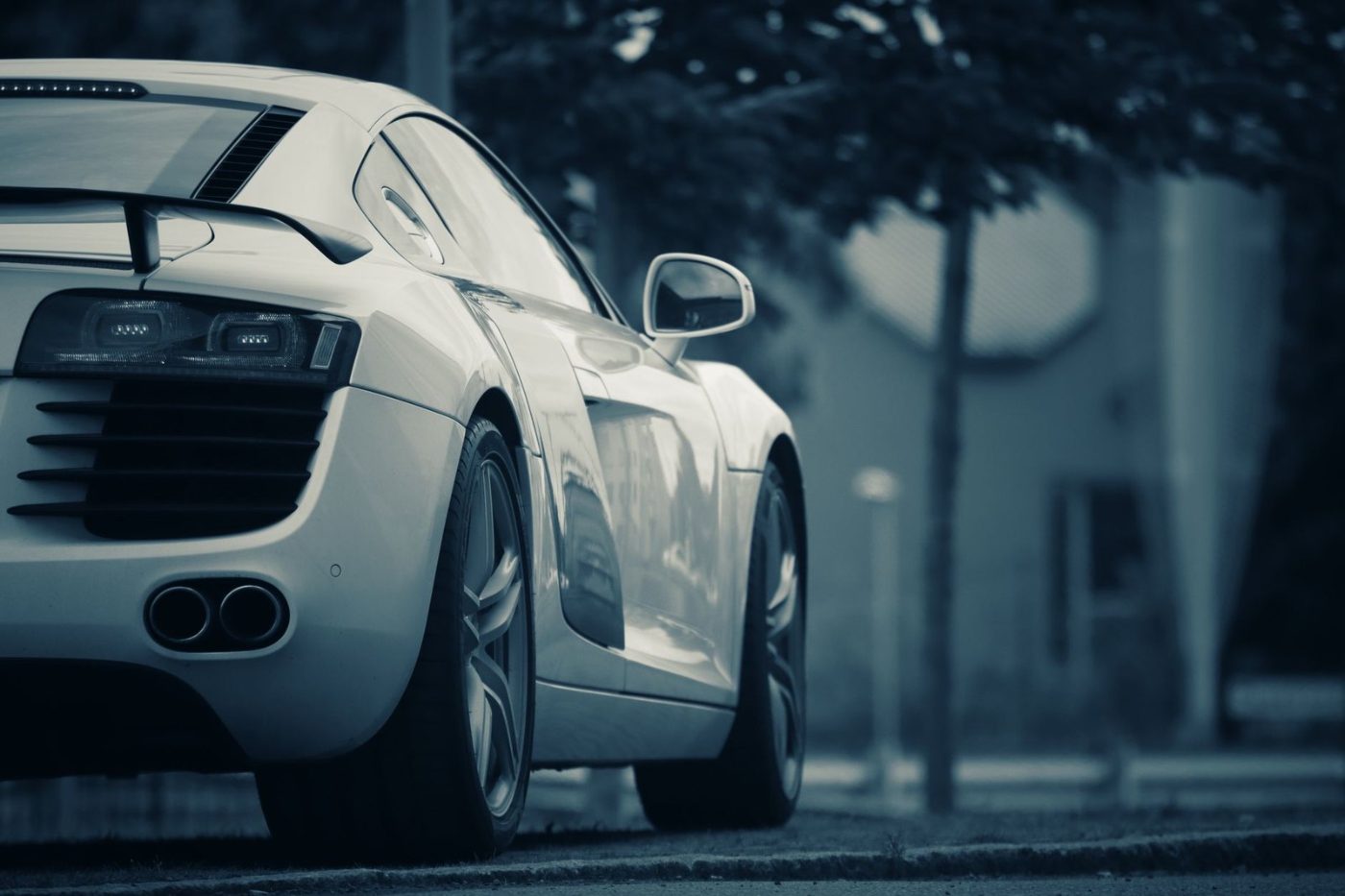 A Luxury White Sports Car Parked on jigsaw puzzle
