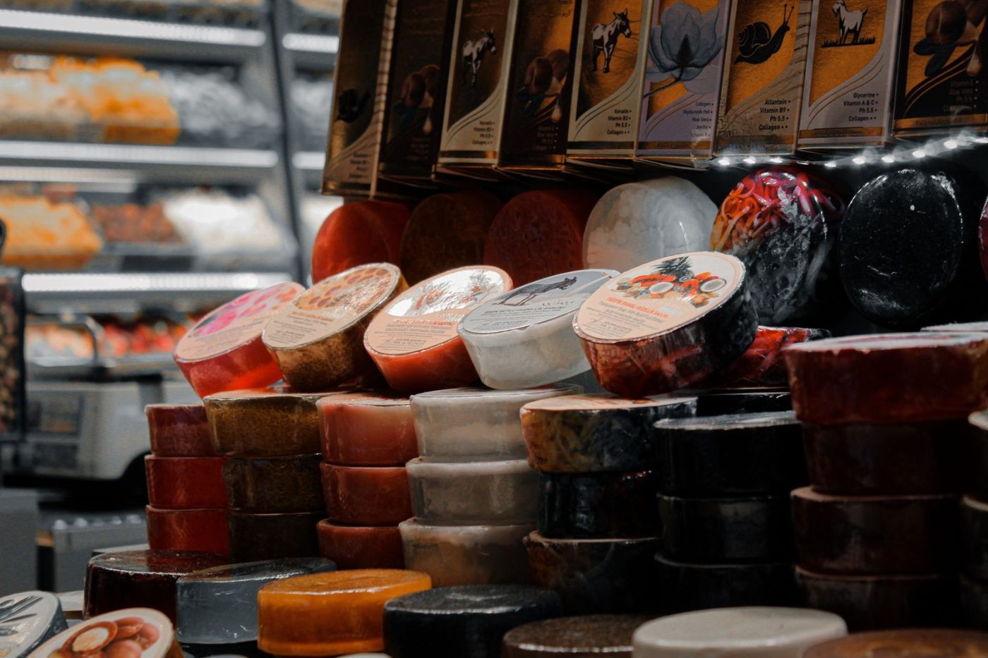 A Vibrant Display of Artisan Cheeses Stacked jigsaw puzzle
