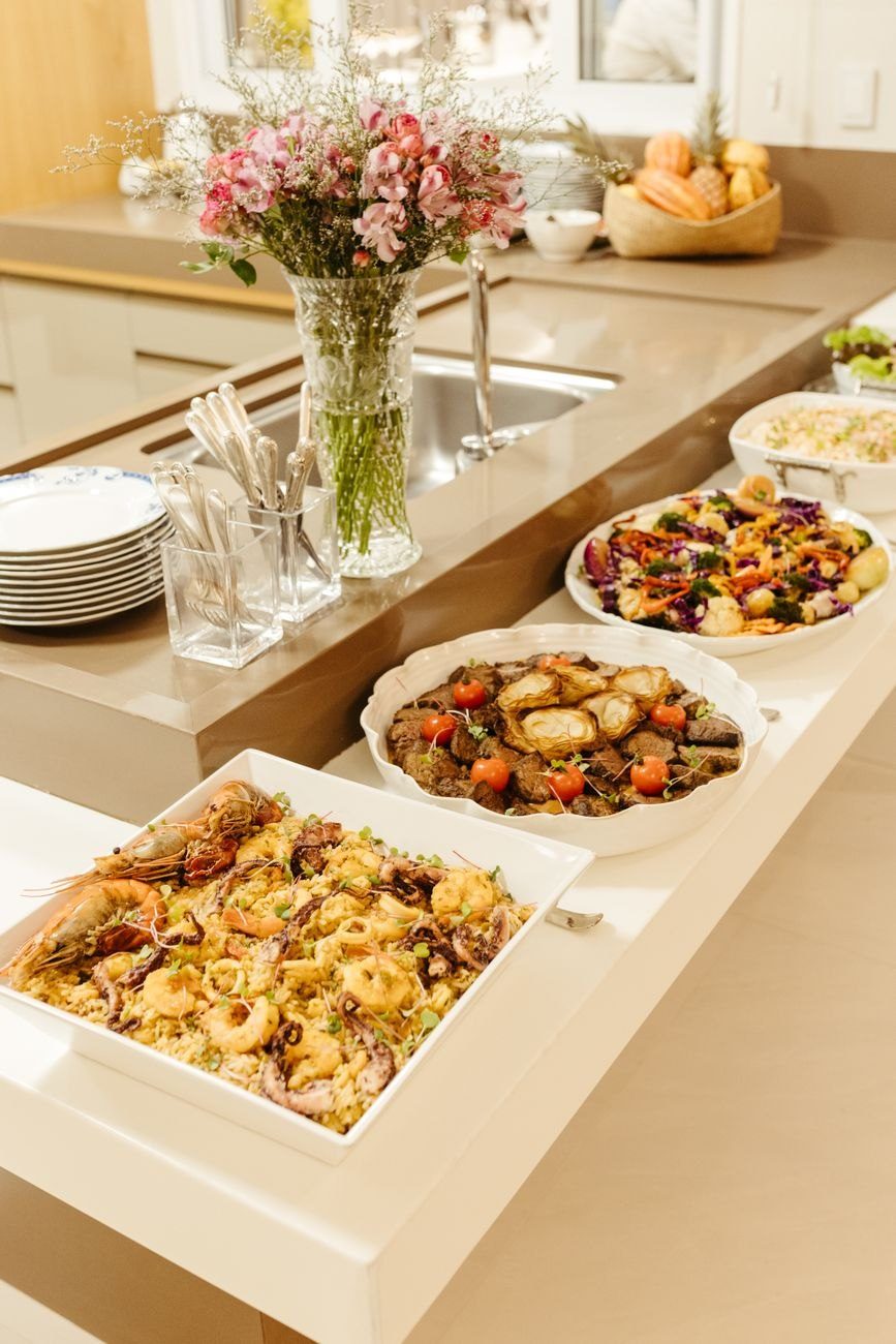 Luxurious Buffet Arrangement with Diverse Dishes in jigsaw puzzle
