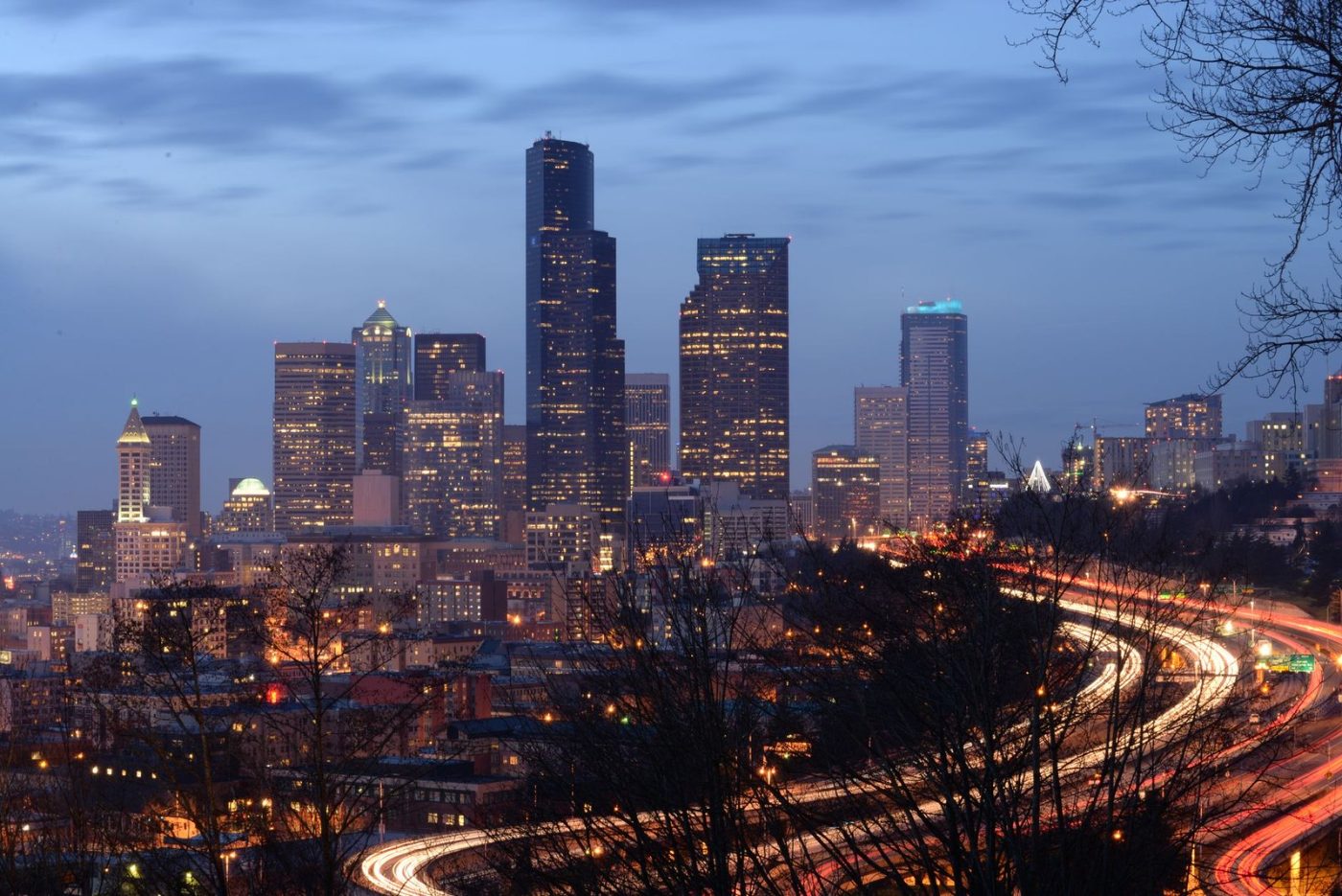 Stunning View of the Illuminated Seattle Skyline jigsaw puzzle
