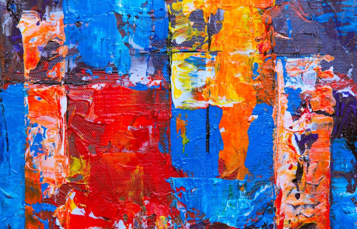 A Colorful and Dynamic Abstract Painting with jigsaw puzzle