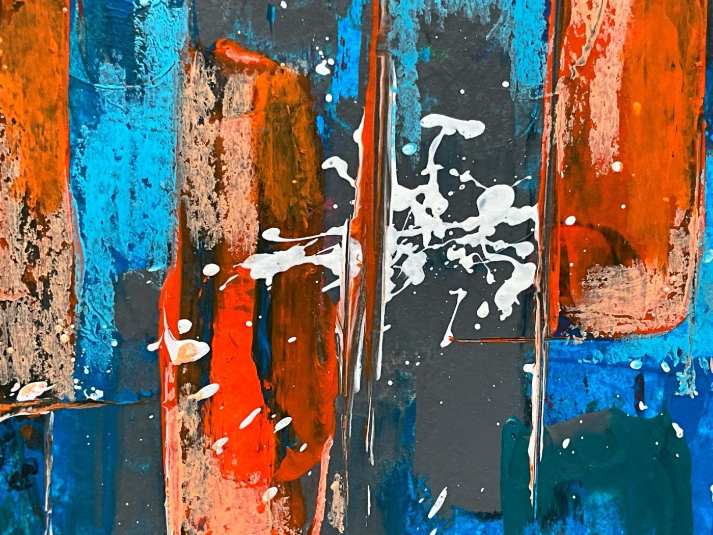 An Energetic Abstract Painting Featuring Bold Splashes jigsaw puzzle