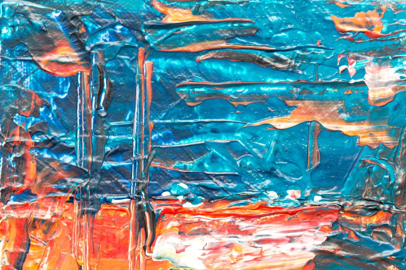 Colorful Abstract Acrylic Painting with Vivid Turquoise jigsaw puzzle