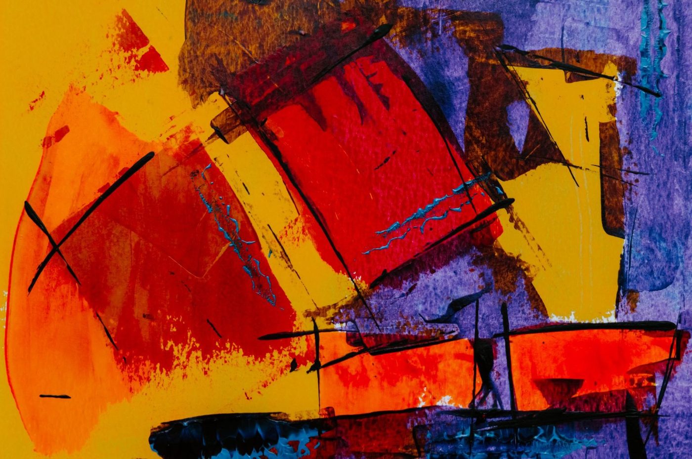 Colorful Abstract Painting Blending Red Purple and jigsaw puzzle