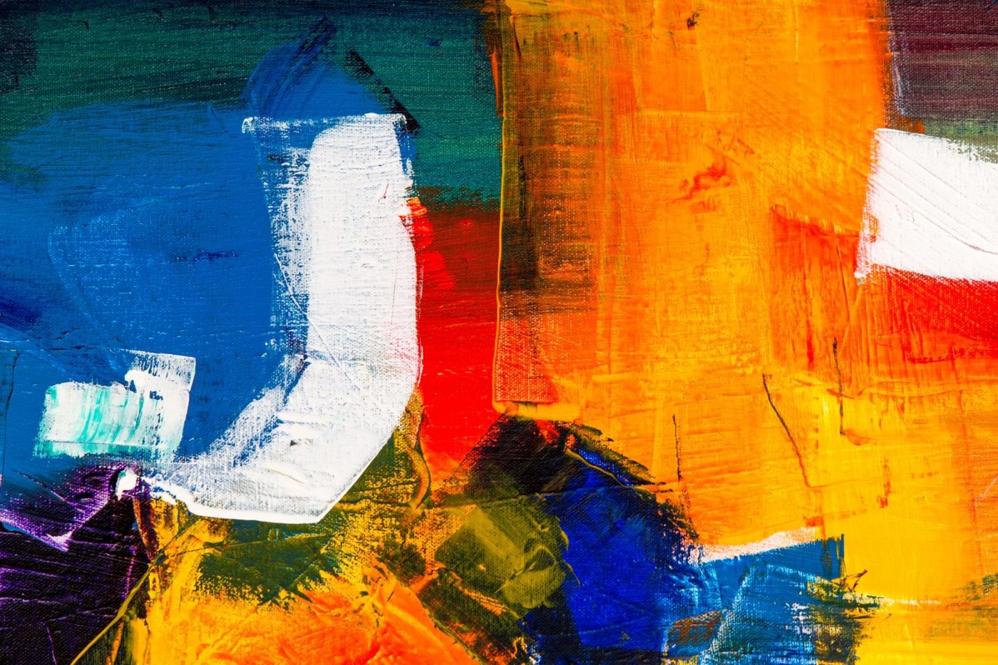Dynamic Abstract Painting with Bold Colors and 2 jigsaw puzzle