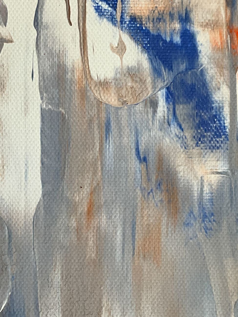 Textured Abstract Painting with Blue Beige and jigsaw puzzle
