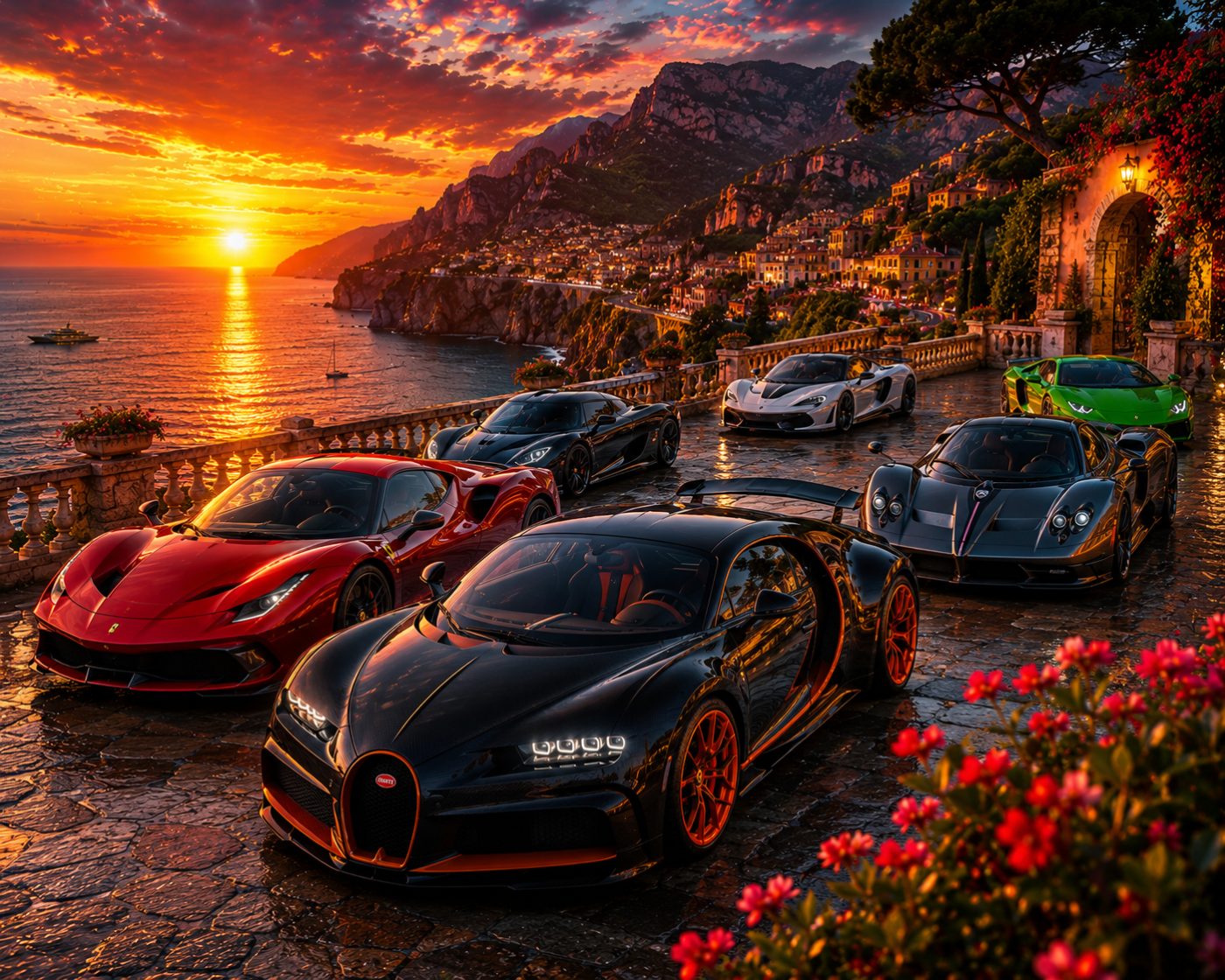 Legendary Hypercars at Sunset jigsaw puzzle